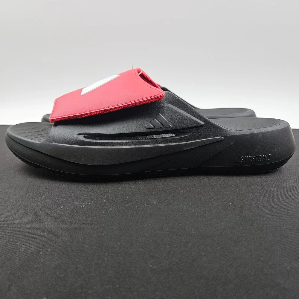 Adidas Lightblaze Slide Texas Tech Red Raiders Mens 13 Red Black Sandals New